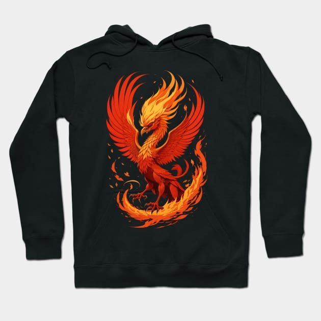 Red Flame Phoenix Hoodie by DeathAnarchy